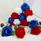 24-Pack 4th of July Artificial Flowers – Red, White & Blue Velvet Silk Roses for Patriotic Memorial Day & Independence Day Centerpieces, Home & Party Decor
